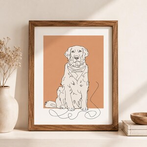 Retrato minimalista de mascota en una sola línea (arte familiar)