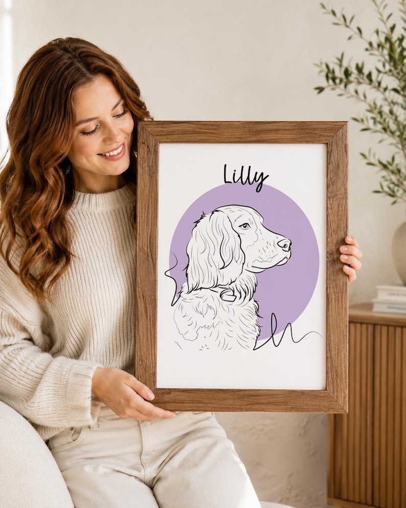 Retrato personalizado de mascota, dibujo a mano de perro y gato (descarga digital) imagen 3