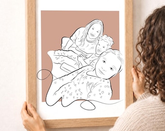 Custom Family Portrait Digital Painting from Photo