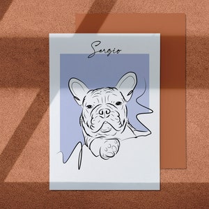 Custom Line Art Portrait from Photo, Family Portrait Painting, Cat and Dog Portrait for Ornament Print, Couple Portrait One Line Drawing