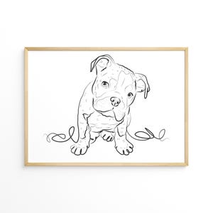 Customized Pet Portrait, Personalized Dog and Cat Drawing from Photo , Pet Art Commission, Cheap Pet Portrait, One Line Drawing Per Portrait