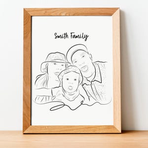 Custom Line Art Portrait for Lovers, Personalized Valentines Day Gift to Her, Gift for Him, Couple Portrait Gift for Halloween and Christmas afbeelding 2