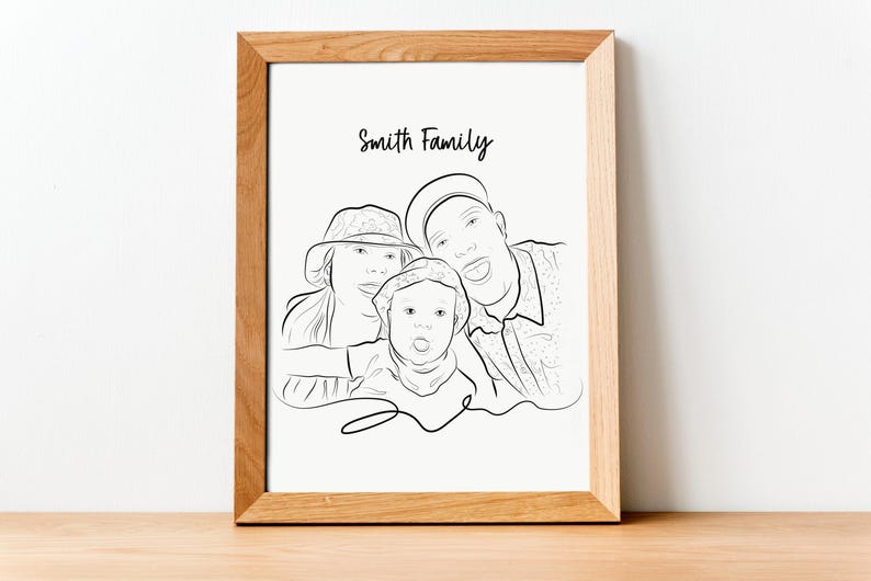 Custom Line Art Portrait for Lovers, Personalized Valentines Day Gift to Her, Gift for Him, Couple Portrait Gift for Halloween and Christmas afbeelding 2