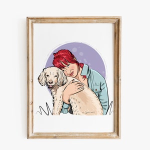 Portrait Painting Print from Photo, Custom Portrait Drawing, Gift for Loved One, Photo Merge Portrait Art, Add Deceased One Portrait Gift