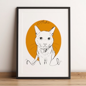 Customized Cat Portrait, Personalized Dog and Cat Drawing from Photo, Handdrawing Digital Portrait Art, Pet Portrait Line Art, Sketched Pet