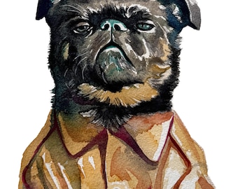 Custom Dog Portrait Watercolor Hand Painted from Photo