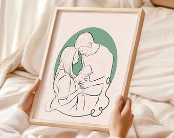 Custom Family Illustration Digital Art Gift