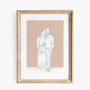 Best Friend Portrait, Commission Portrait, Custom Personalized Line Art Portrait Drawing, Poster Print One Line Portrait, Customized Sketch