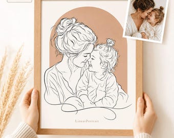 One Line Couple and Family Portrait Gift