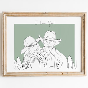 Custom Minimalist Portrait from Photo, First Anniversary Gift, Portrait for Loved One, Sketch from Photo, Line Art Portrait, Custom Line Art