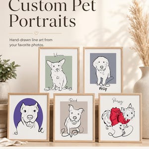 Retrato personalizado de mascota, dibujo a mano de perro y gato (descarga digital) imagen 18