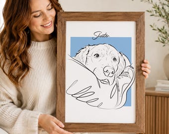 Custom Line Drawing Pet, Dog Portrait for Birthday Gift, Tattoo Commission, Line Art Illustration Print, Pet Sketch From Photo, Cat Outline