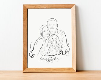 Custom Pet Line Art Digital Illustration