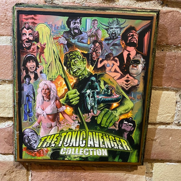 Troma films The Toxic Avenger nukem high Handmade Movie Mini Poster Wood Art Plaque set of 2