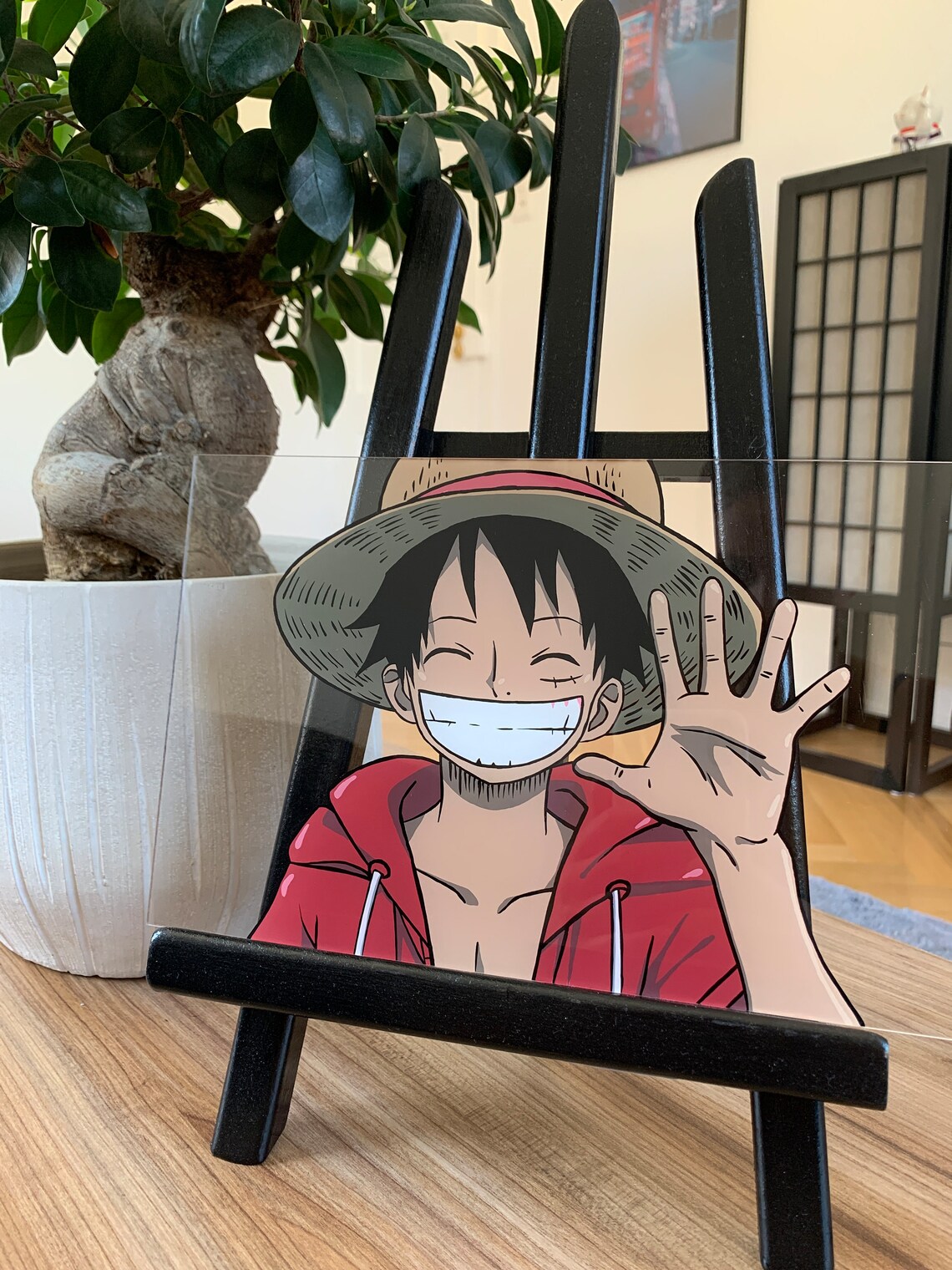 Monkey D. Luffy Glass Painting One Piece Anime Etsy France