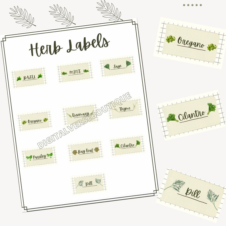 Herb Label Printable Etsy