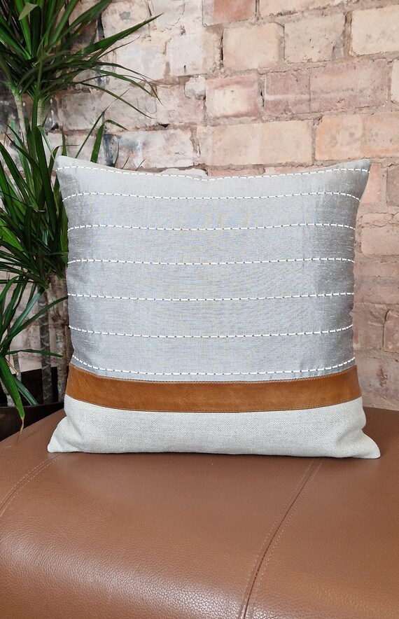 Grey silk cushions hotsell
