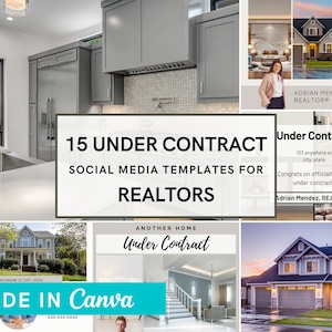15 Under Contract Real Estate Templates | Social Media | Instagram Templates | Real Estate Marketing | Real Estate Canva Templates | Realtor