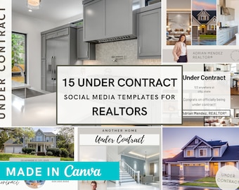 15 Under Contract Real Estate Templates | Social Media | Instagram Templates | Real Estate Marketing | Real Estate Canva Templates | Realtor