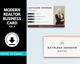 Real Estate Business Card Template | Realtor Branding | Real Estate Agent Templates | Realtor Marketing | Real Estate | Modern Business Card