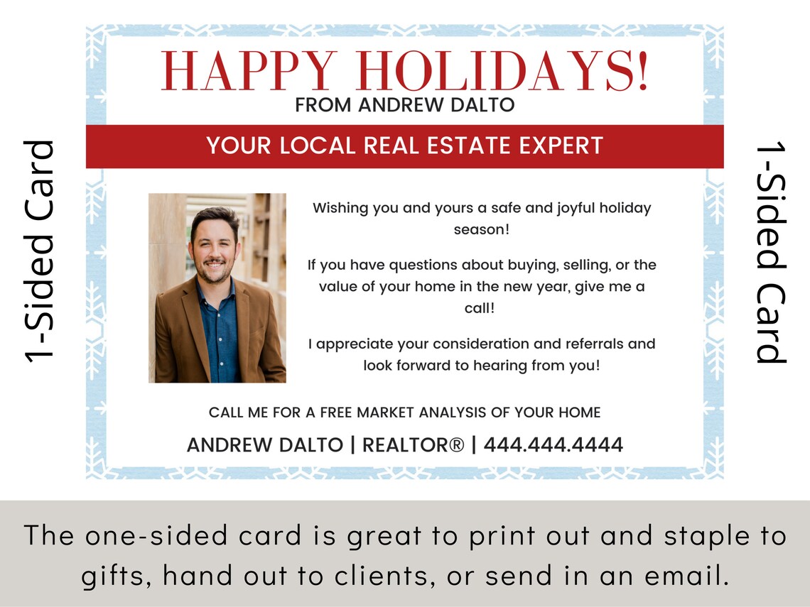 Real Estate Holiday Card Real Estate Christmas Card Real Estate Templates Templates for Realtors