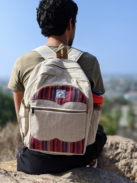 Handmade Hemp Boho Backpack [Made in Nepal]