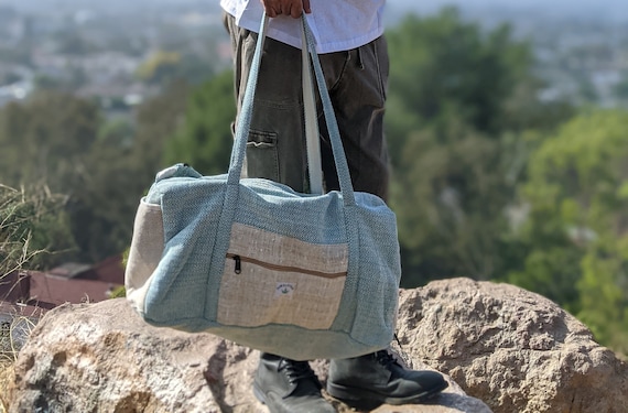 Hemp Travel Duffle Bag made in Nepal Etsy