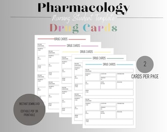 Minimalistische Pharmakologie Vorlage, druckbare Krankenpflegeschule, NCLEX-Studienführer, Krankenpflege-Student, Krankenpflege-Studienführer, Krankenpflege-Notizen-Vorlage