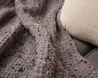 Gray Confetti Crochet Afghan