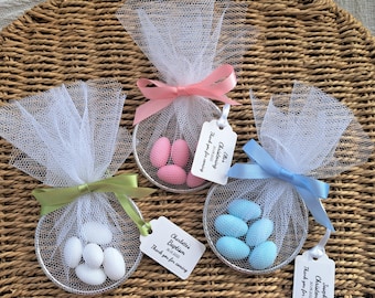 Personalised Sugared Almond Favours: Elegant Baptism, Christening, and Baby Shower Gifts