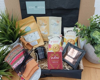 Birthday Gift Box with Nordic Socks & Pampering Treats,  Relaxation Hamper