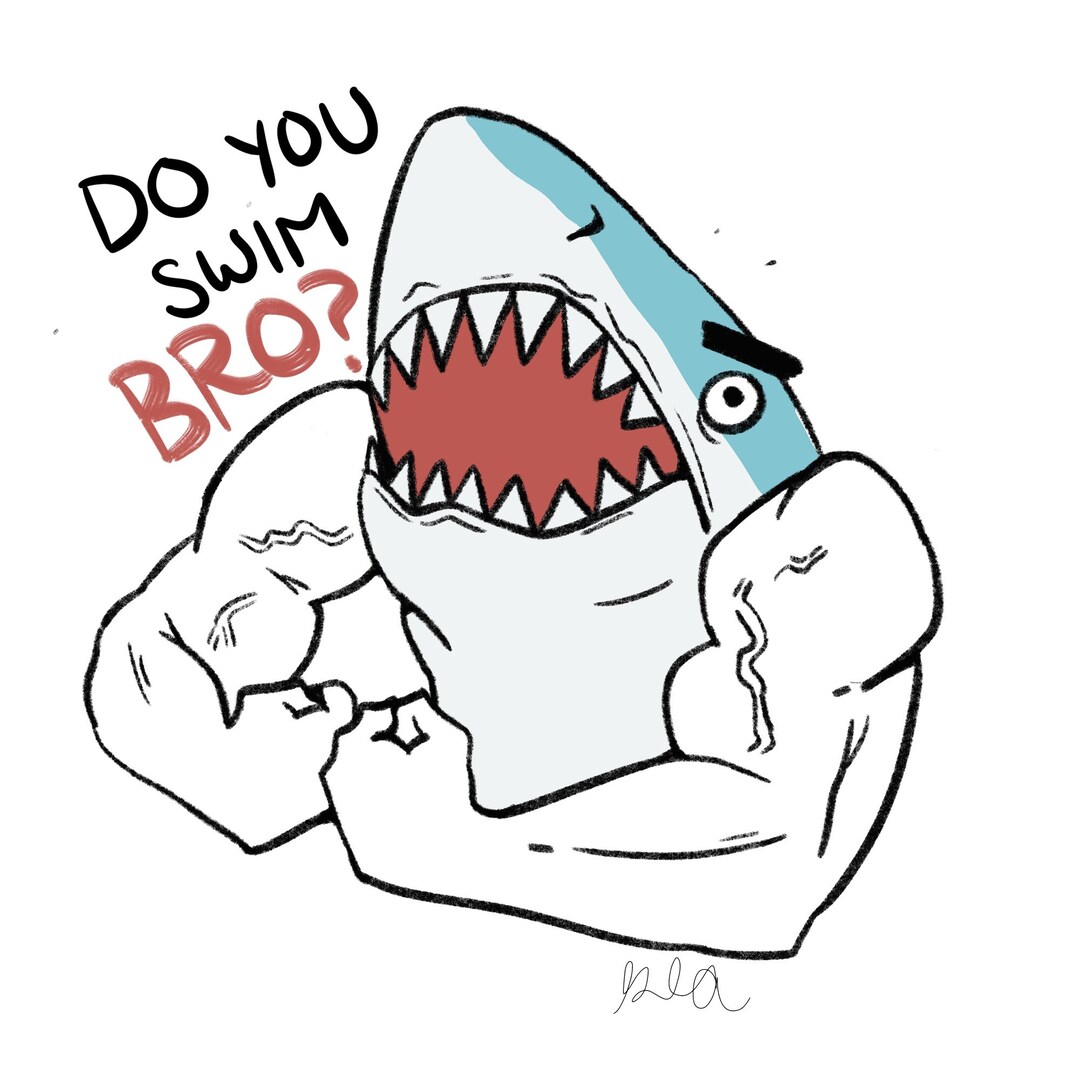 Swole Shark HANDMADE Sticker - Etsy