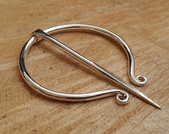 Sterling Silver Brooch, Celtic silver Brooch, Viking silver Brooch, Hand Made Penannular Brooch, Ion Age Style Brooch