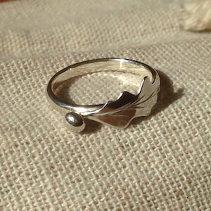 Silver Oak Leaf Ring, Handmade Silver Leaf Ring, Silver Leaf Ring, Silver Nature Rings.