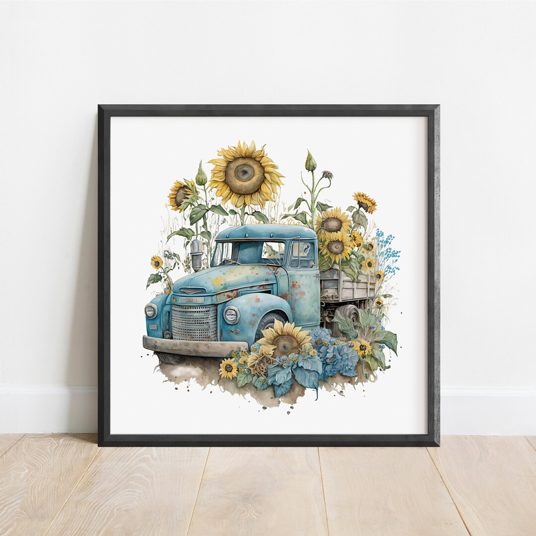 Rustic Wall Art Print Sunflower Wall Art Sunflower Art Wall Etsy