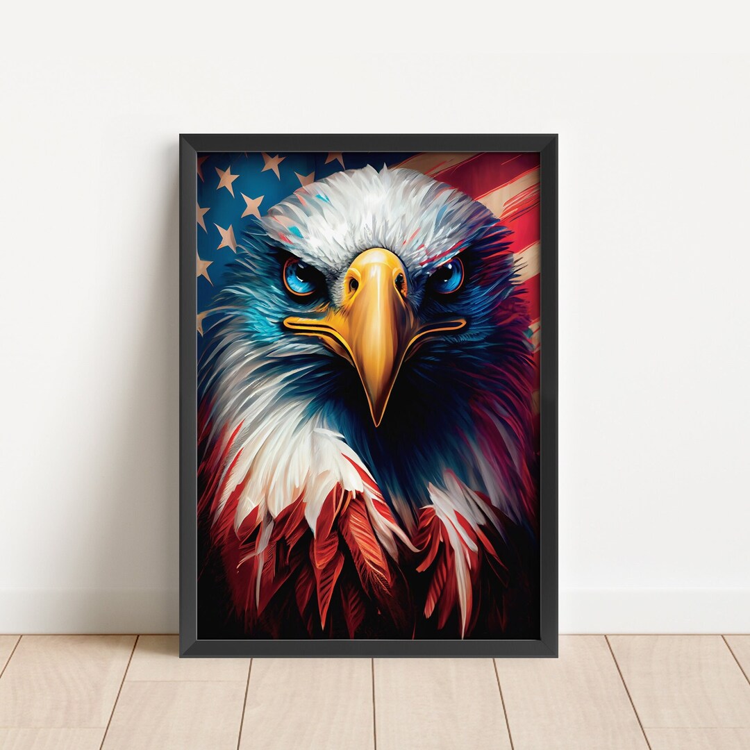Patriotic Eagle Printable Wall Art Patriotic Eagle Patriotic Etsy