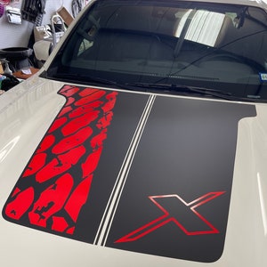Graphics for 2022-2025 Nissan Frontier Hood Stripes, Decal, Sticker S,SV, Pro4X Pro-X