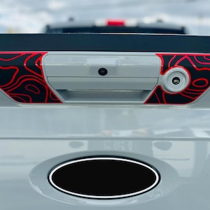 Topography Pattern Tailgate Handle by LUDesignsNY Custom Created & sized to fit on a 21-25 Ford F-150 and 2023-2025 Ford Super Duty.