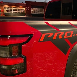 Graphics for 2022-2025 Nissan Frontier Pro-4x Rear Quarter -Fender Flare Version- Stripes