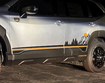 Mountain Graphic Stripe by LUDesignsNY Custom Created & sized to fit a 2022-2025 Subaru Forester Wilderness Edition.  Video Included.