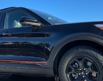 Side Stripe Graphics by LUDesignNY Custom Created & Sized to fit on a 2020-2025 Ford Explorer Timberline Installation Video Premium Material