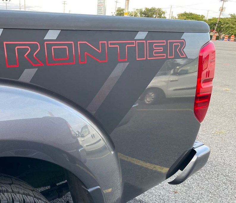 Graphics for 2005-2021 Nissan Frontier Rear Quarter Short Box Stripes ...