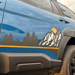 Mountain Theme Graphics by LUDesignsNY Custom Created & sized to fit a 26 Subaru Outback Wilderness Edition. Install Video Included!