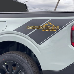 Mountain Stripe Decal by LUDesignsNY Custom Created & sized to fit a 22-25 Ford Maverick. Preassembled Installation Video Included. Bedside.