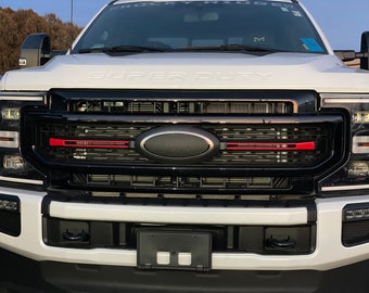 Grille Stripe Decal by LUDesignsNY for a 2021-23 Ford Super Duty. Premium Material. Installation Video Included with Purchase.
