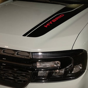 Hood Graphic Stripes by LUDesignsNY for a 2022, 23, 24 Ford Maverick. Come Preassembled. Installation Video Included. Premium & Customizable