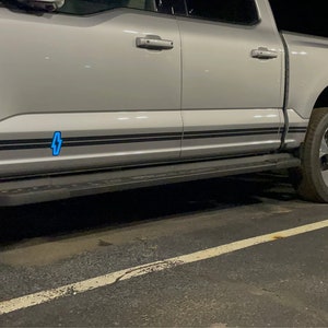 Premium Rocker Stripe by LUDesignsNY Custom Created & sized to fit a 22-25 Ford F-150 Lightning  Preassembled. Video Installation Included!