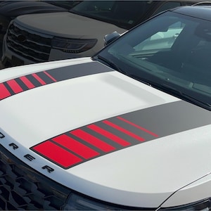 Sporty Hood Graphics by LUDesignsNY Custom Create & sized to fit a 2020-2025 Ford Explorer ST Timberline XLT Platinum King Ranch Limited