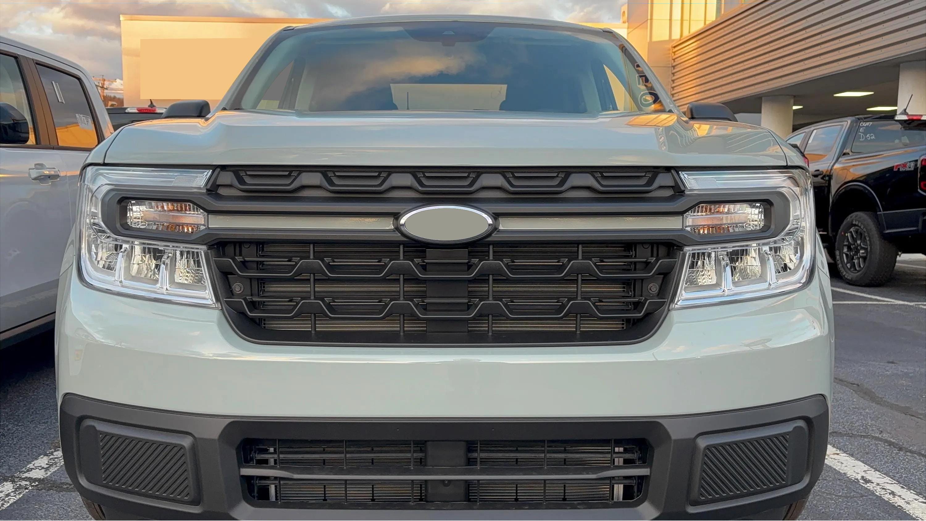 Grille Stripe Decal in Cactus Gray by LUDesignsNY Custom Created & Sized to fit on a 2022-24 Ford Maverick. Installation Video Included!