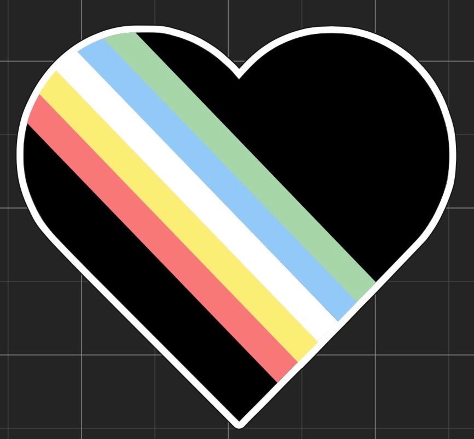 Disability Pride Flag Heart Sticker | Disability Pride - Etsy